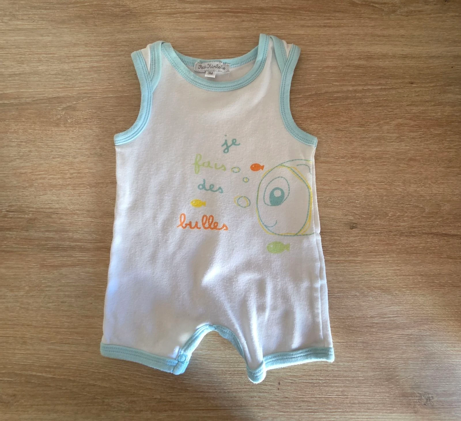 Combishort sin mangas "Je fais des bulles" Petit Nimba Talla 3 meses – photo 2